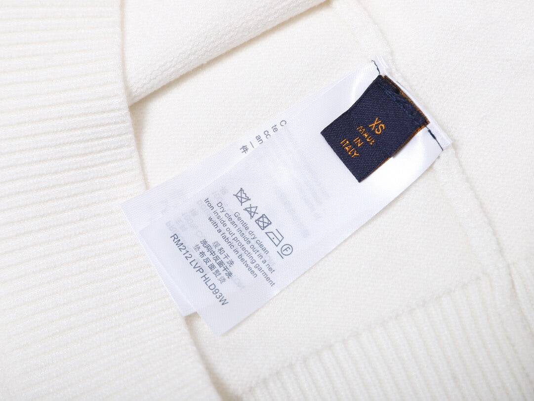 Louis Vuitton LV White Intarsia Clock Sweater