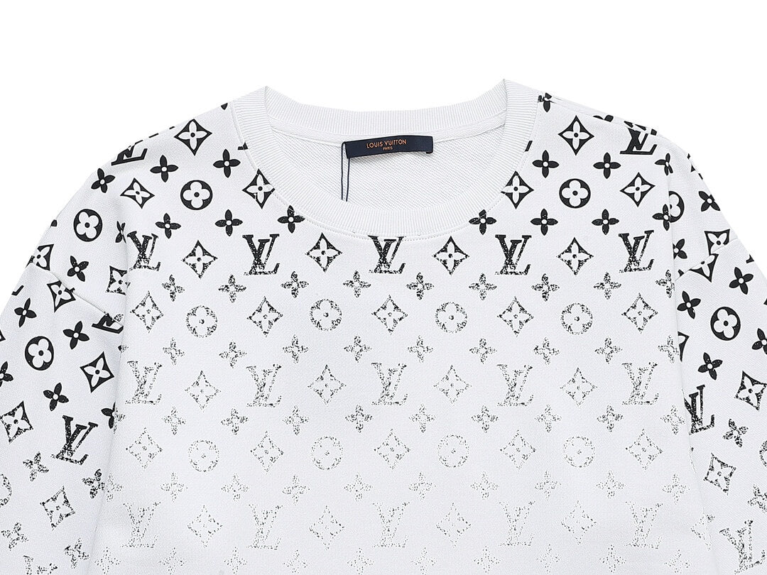 Louis Vuitton White Black Monogram Gradient Sweatshirt