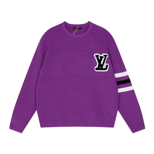 Louis Vuitton Purple  Wool Blend Crewneck Sweater