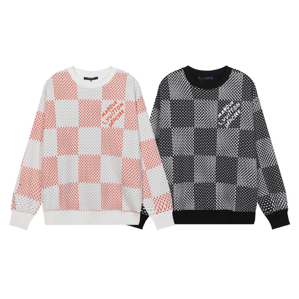 Louis Vuitton Damier Jacquard  Black White Sweatshirt.