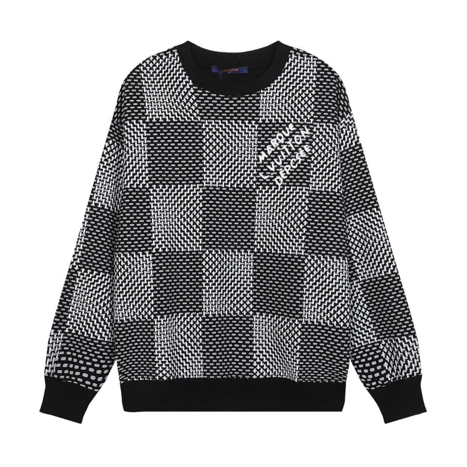 Louis Vuitton Damier Jacquard  Black White Sweatshirt.