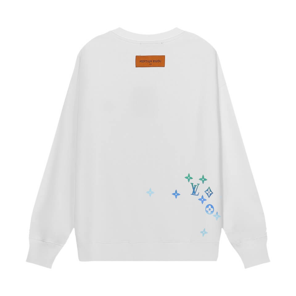 Louis Vuitton White Embroidered Cotton Sweatshirt