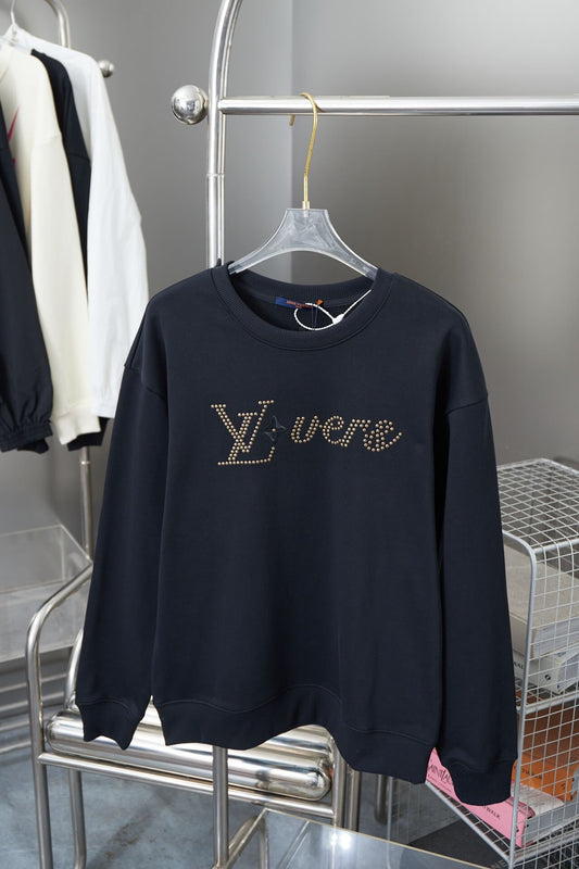 Louis Vuitton Black Cotton Signature Sweatshirt