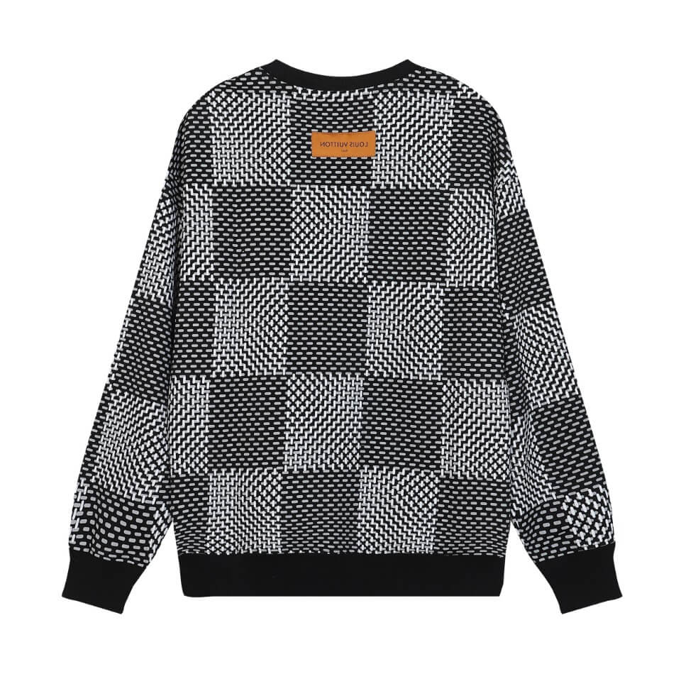 Louis Vuitton Damier Jacquard  Black White Sweatshirt.