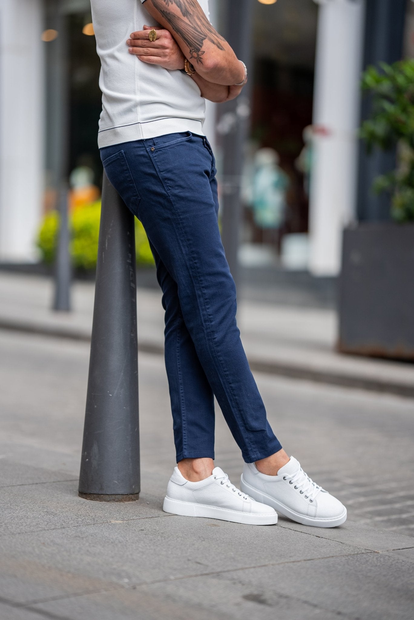 A Dark blue Jeans on display