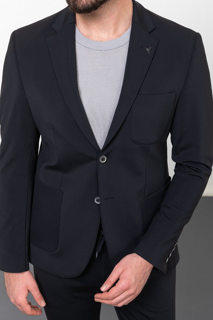 Black Smart Casual Suit for Men from HolloMen