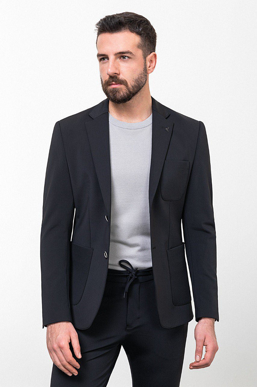 Black Smart Casual Suit for Men from HolloMen