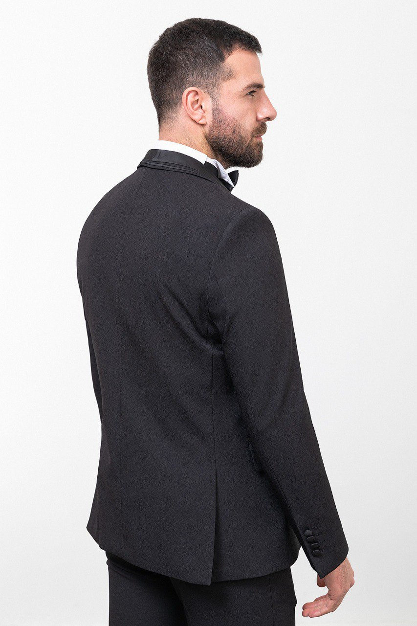 Black Shawl Tuxedo with a sleek shawl lapel from HolloMen