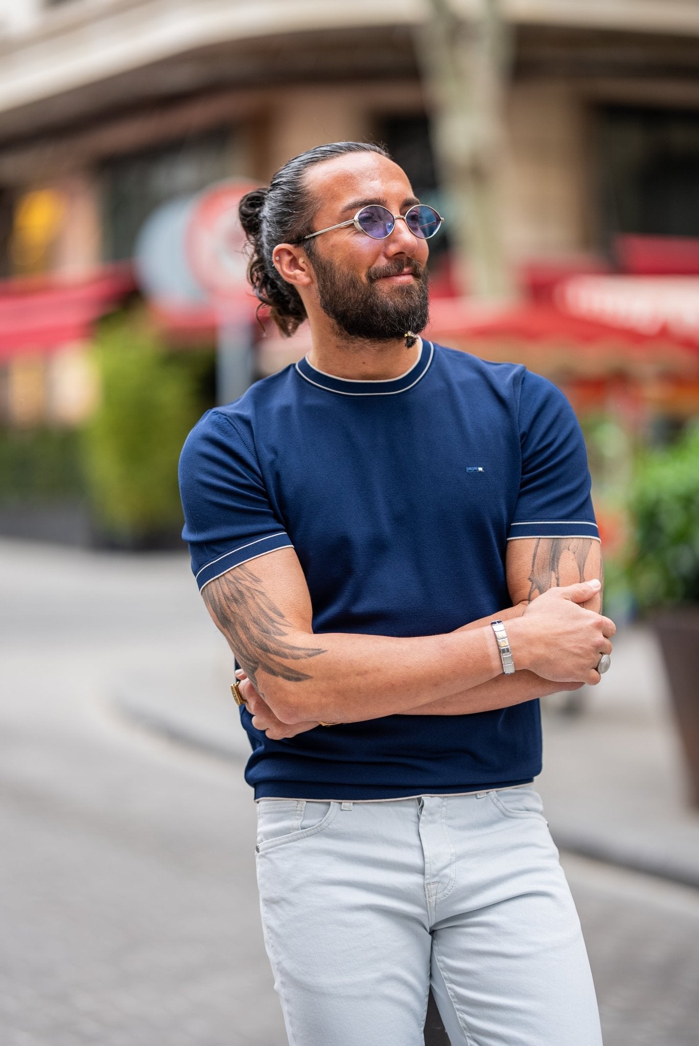 A Navy blue T shirt from HolloMen 