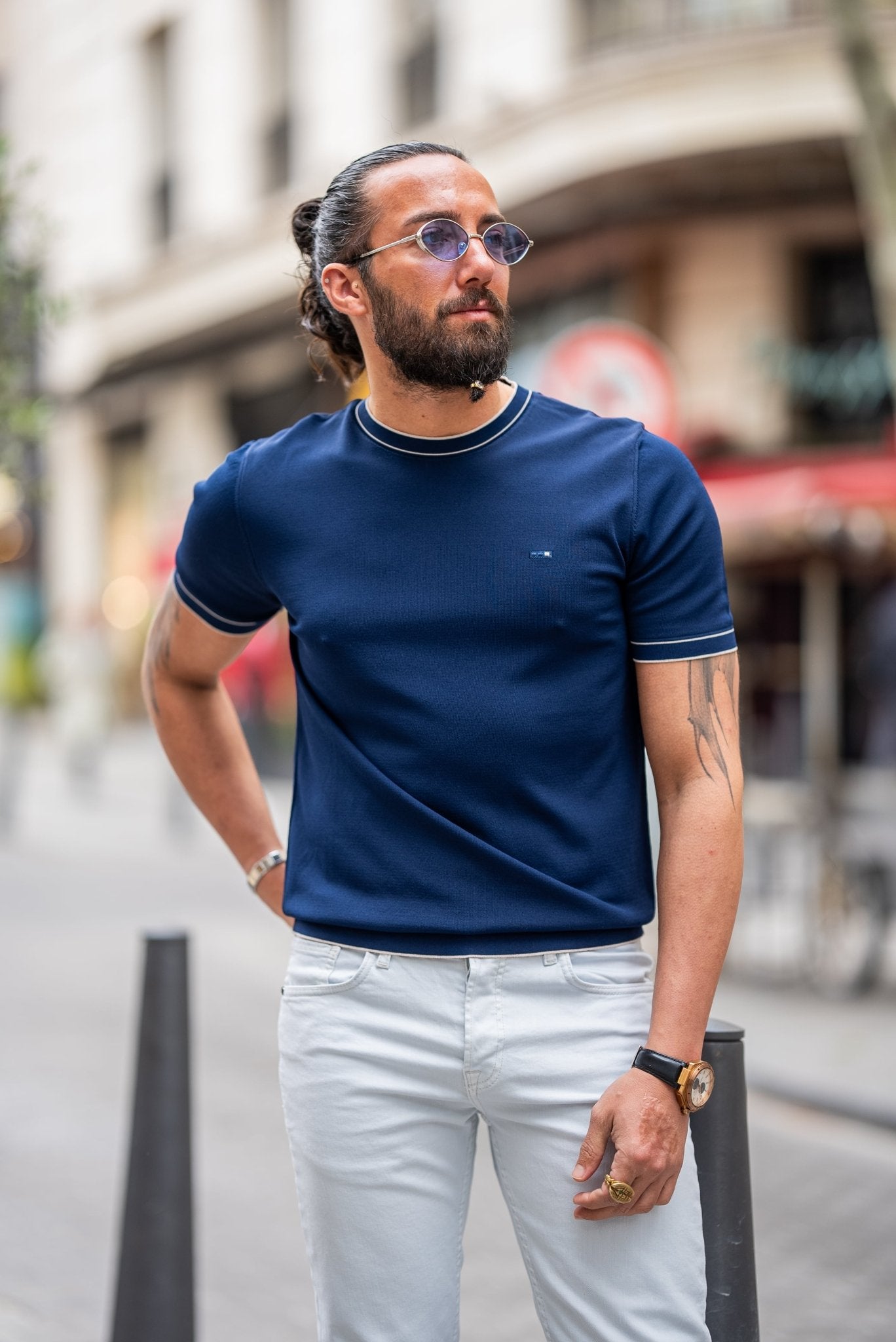 A Navy blue T shirt from HolloMen 