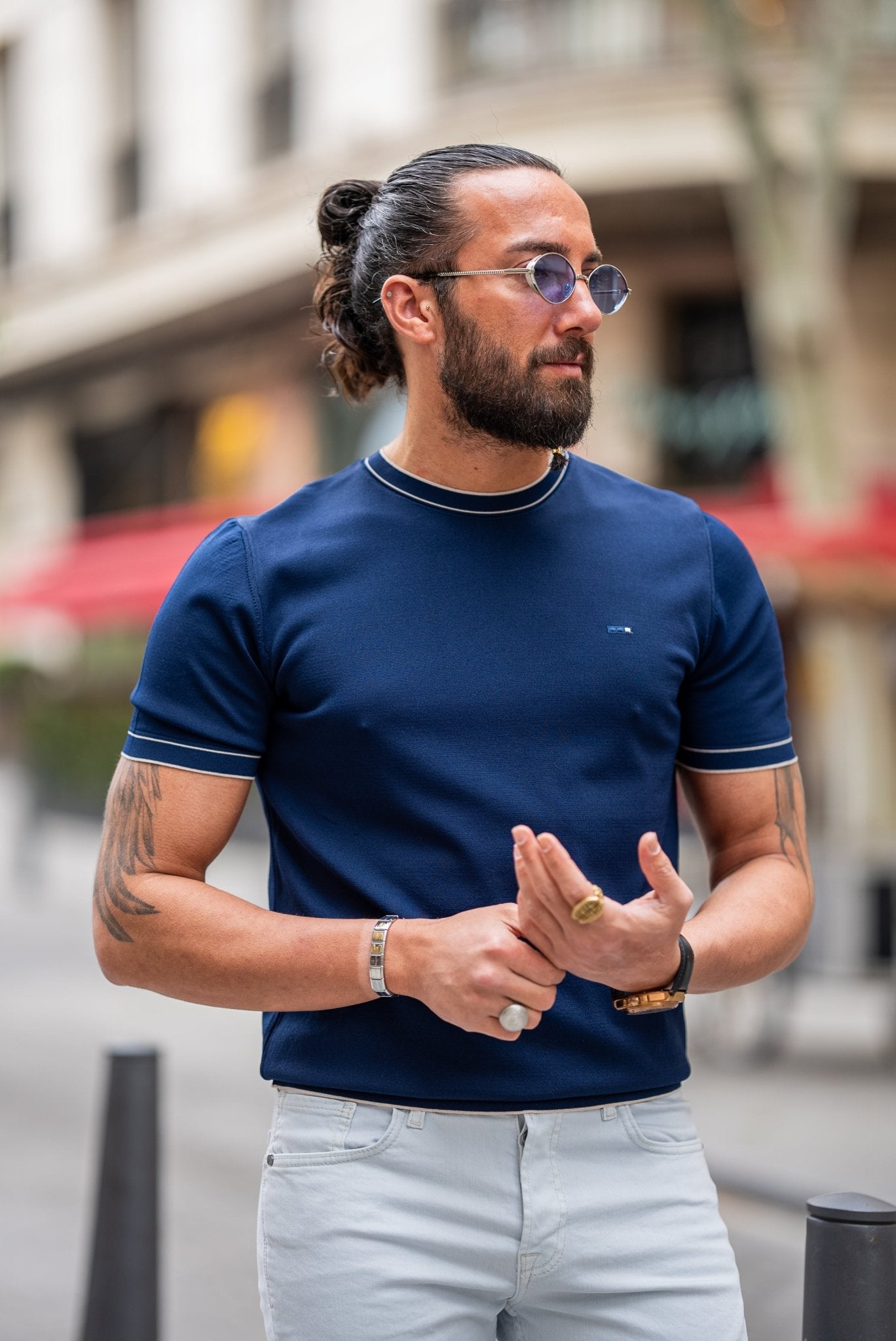 A Navy blue T shirt from HolloMen 