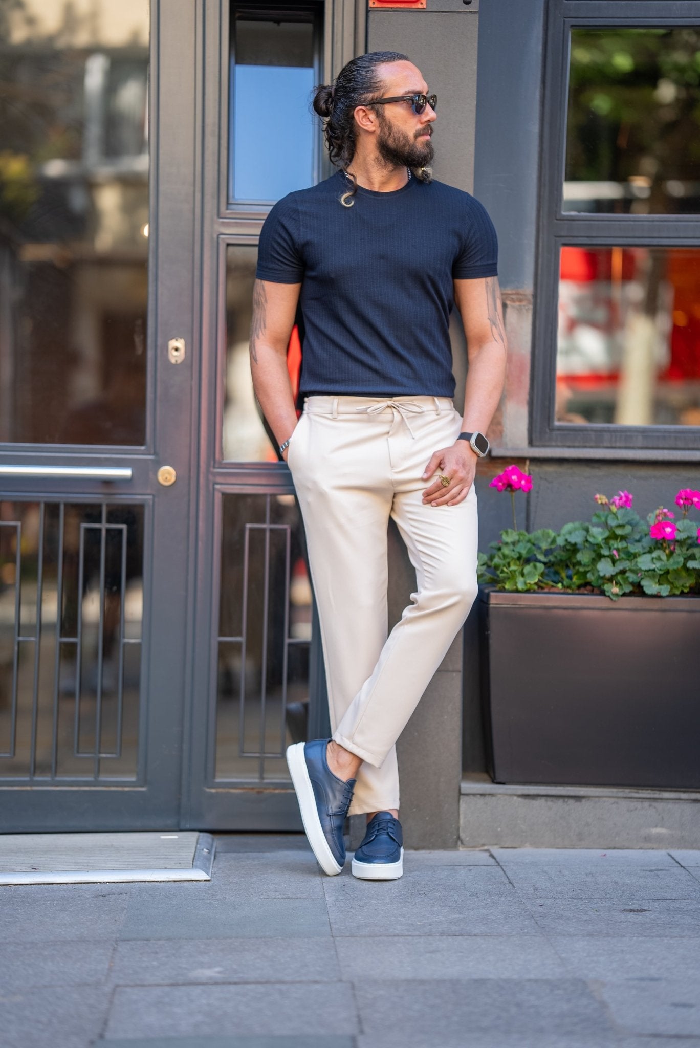 Navy Blue Crewneck T Shirt