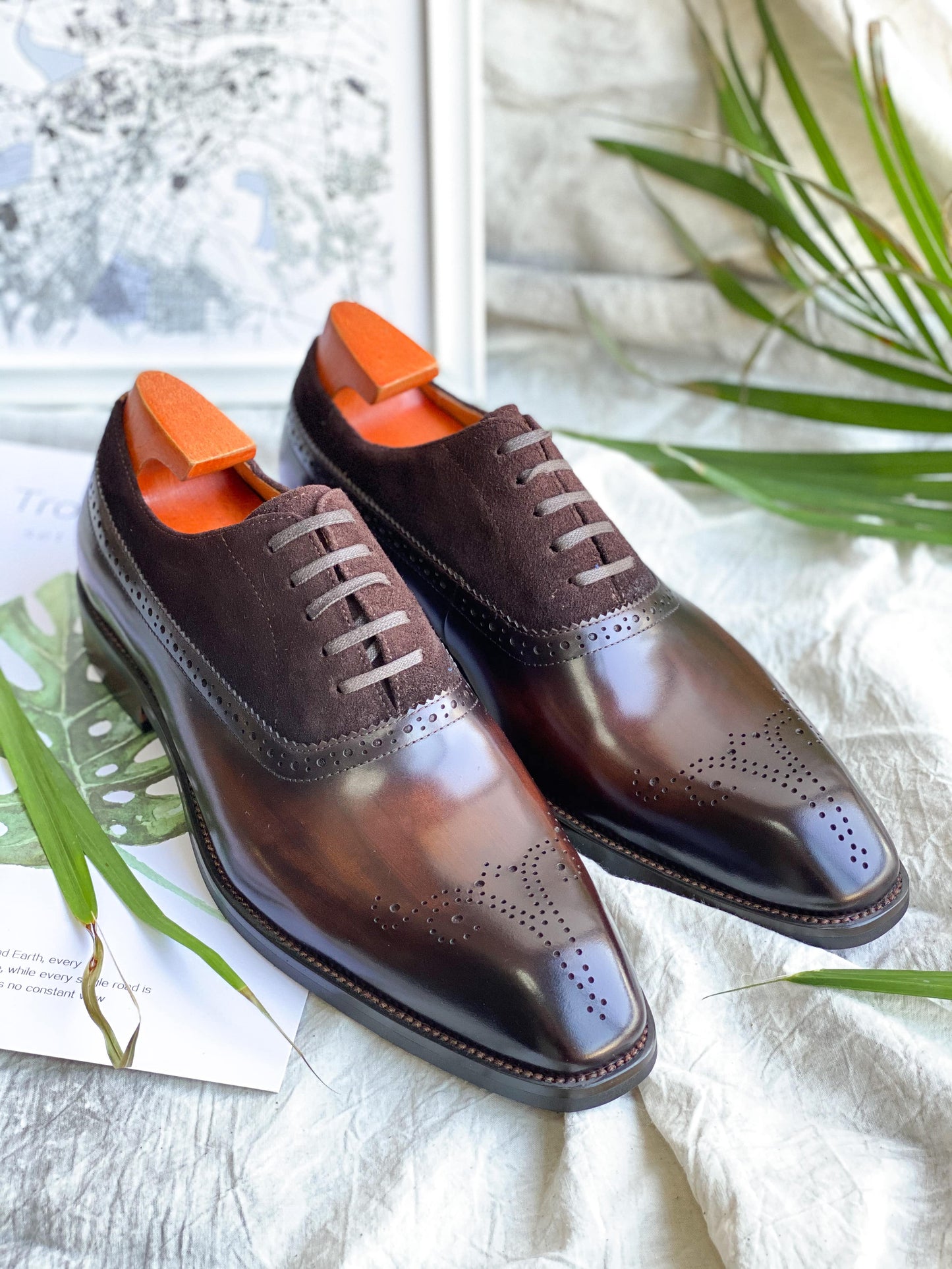 Scarpe Oxford classiche brogue marroni