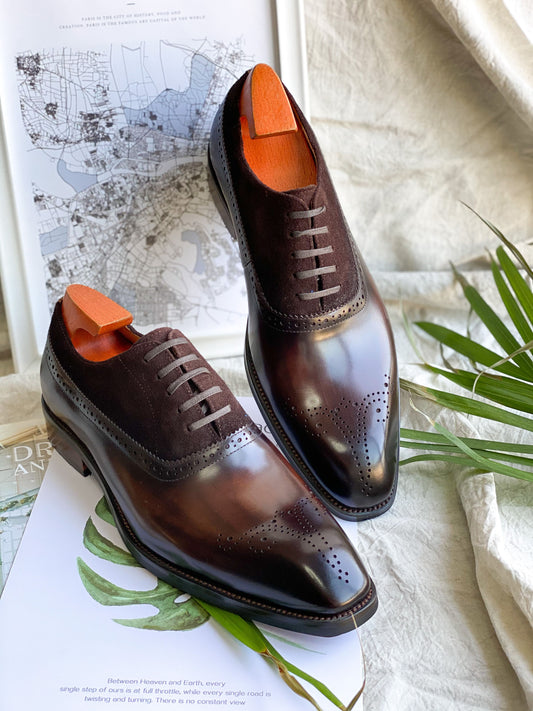 Classic Brown Brogue Oxford Shoes