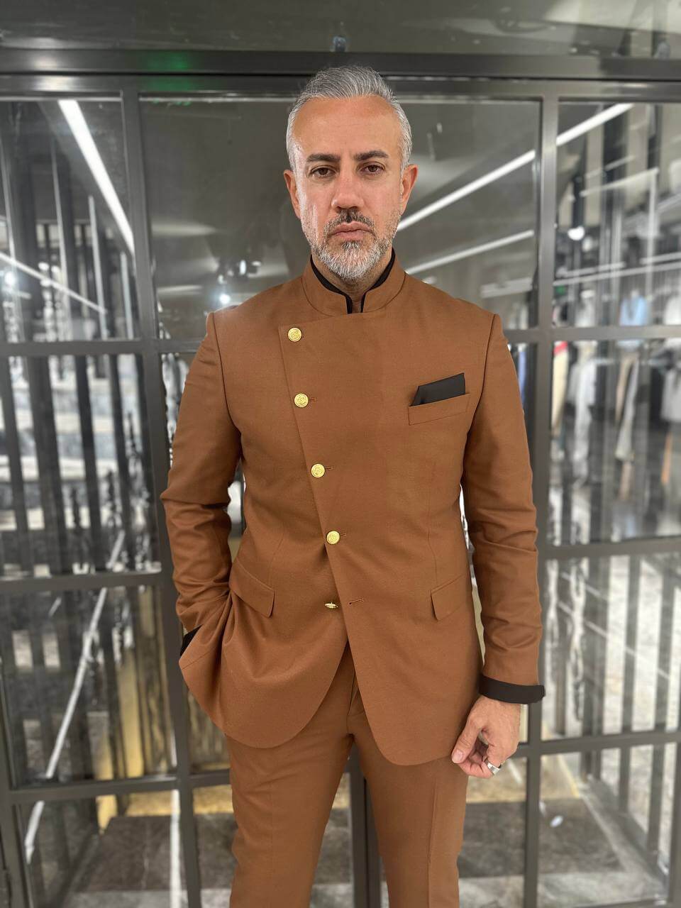 A Special Design Brown Suit on Dislay. 