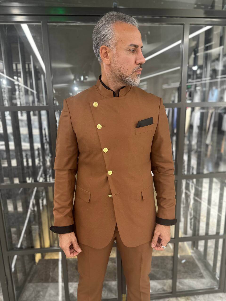 A Special Design Brown Suit on Dislay. 