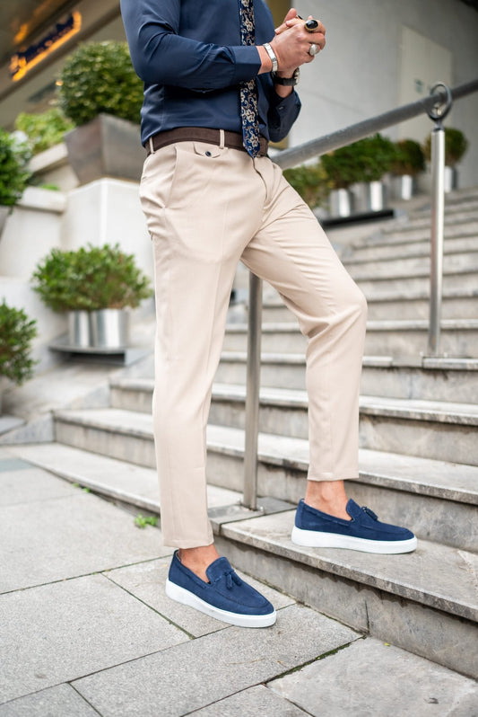 A Beige Trousers on display