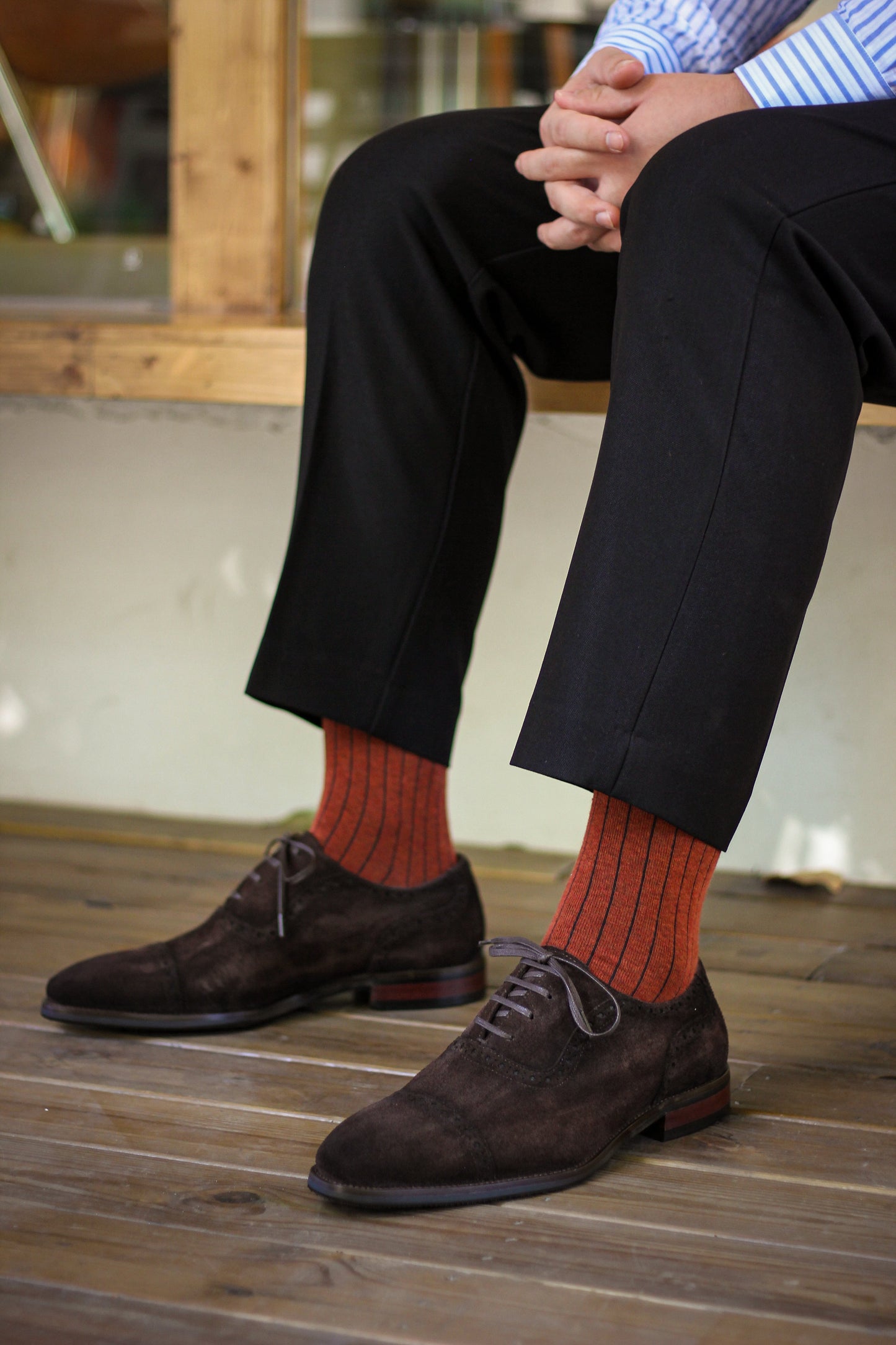 Men's Handcrafted Suede Brown Leather Oxfords