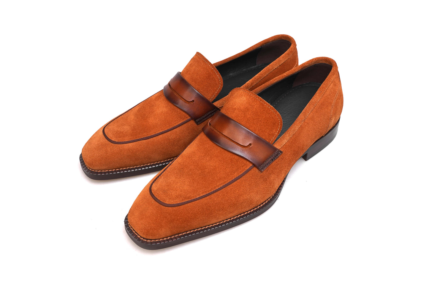 Burnt Brown Casual Suede Penny Loafers