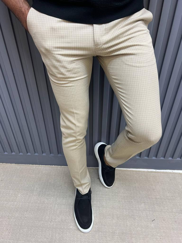 Brown Check wool tapered-leg trousers | Paul Smith | MATCHES UK