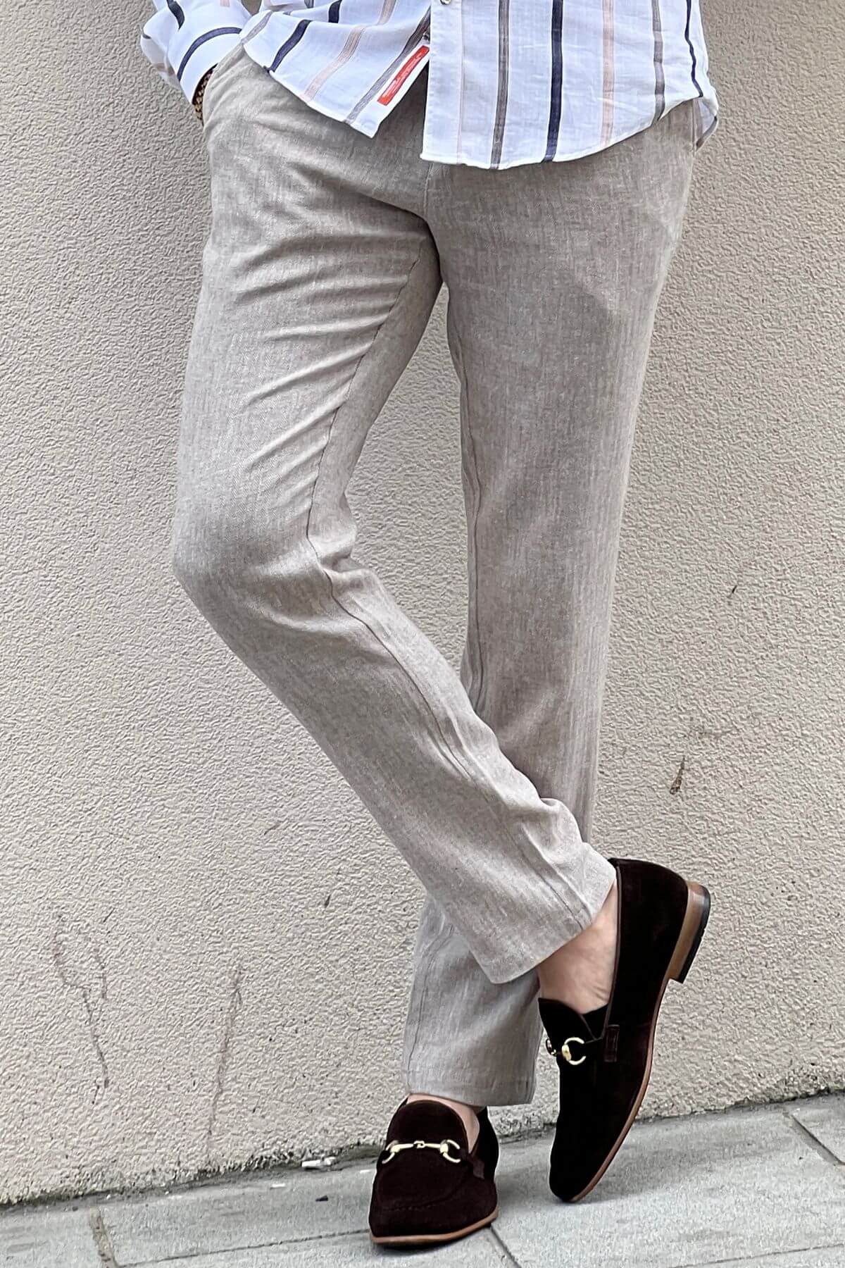 Cream Single Pleat Linen Trousers in 2024 | Mens linen outfits, Linen  trousers men, Mens linen pants