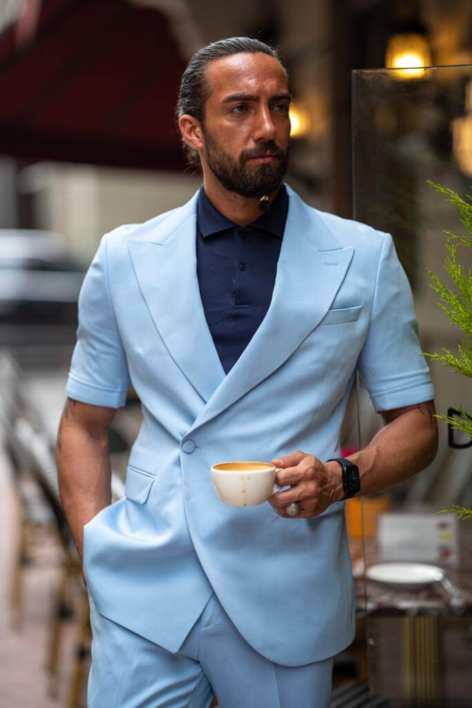 Mens short hot sale sleeve suits