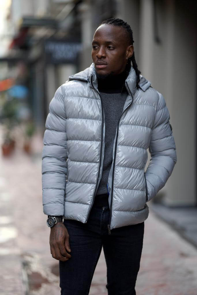 Grey Puffer | Winter outfits men, Street style outfits men, Puffer jacket  outfit