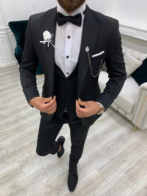 Henrik Black Wedding Tuxedo – HolloMen
