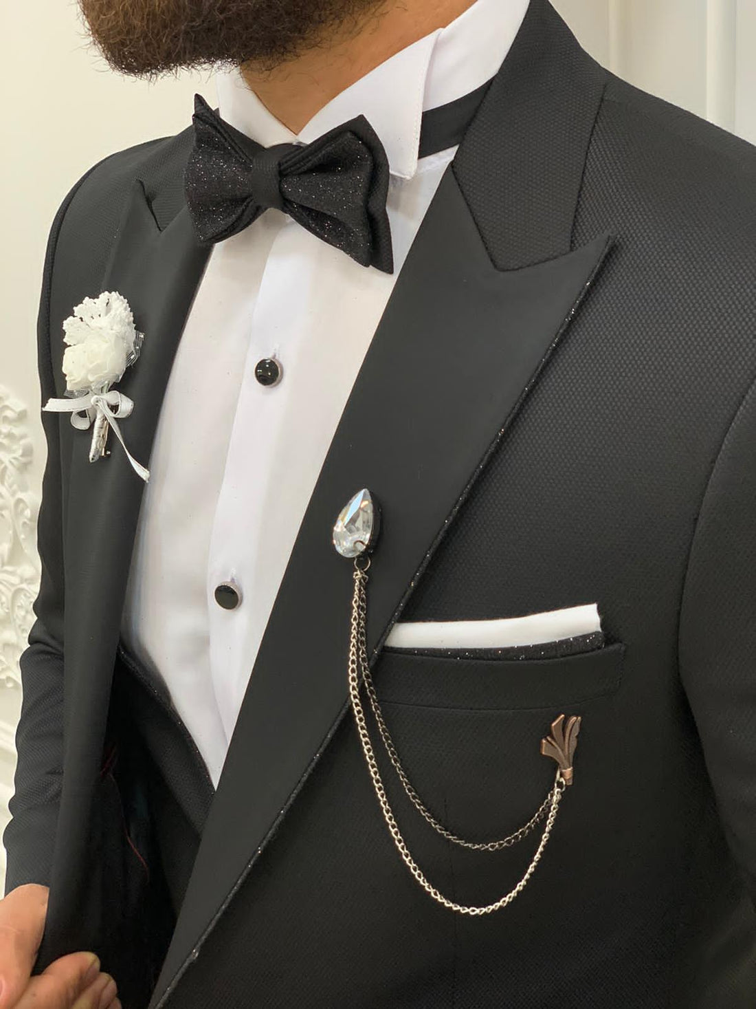 Henrik Black Wedding Tuxedo – HolloMen