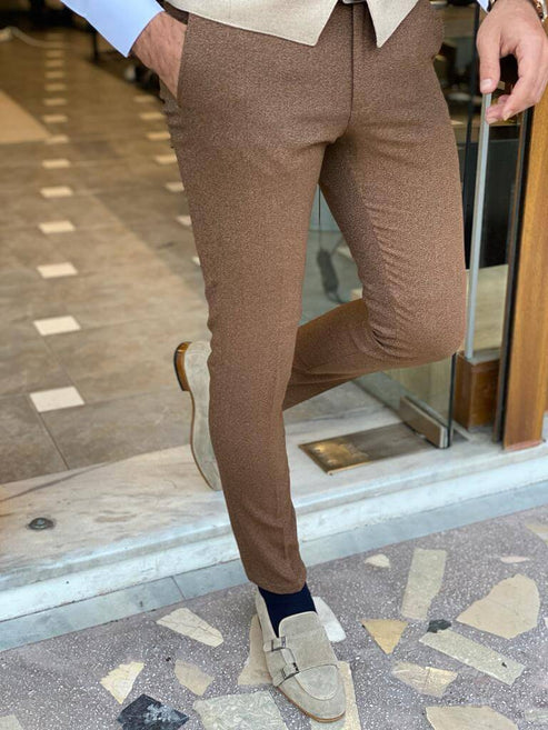 Hollo Brown Slim Fit Trousers – HolloMen