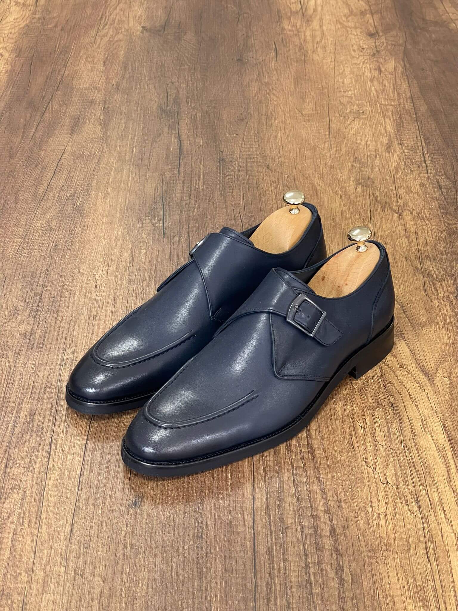 HolloMen Navy Blue Classic Leather Shoe