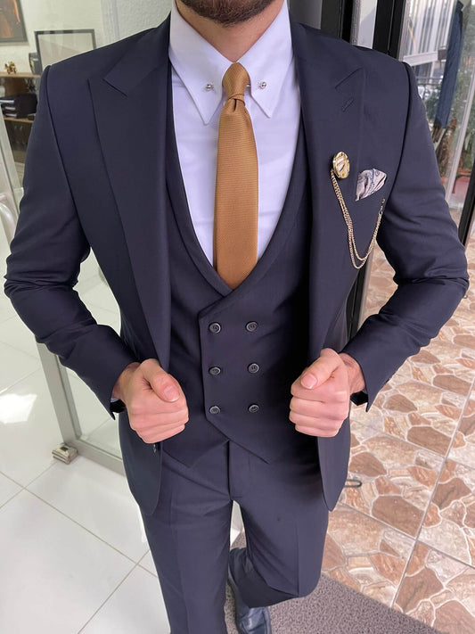 Kansas Navy Blue Wool Suit