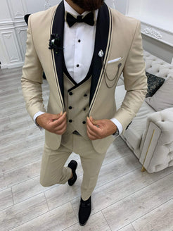 Milan Beige Wedding Tuxedo – HolloMen