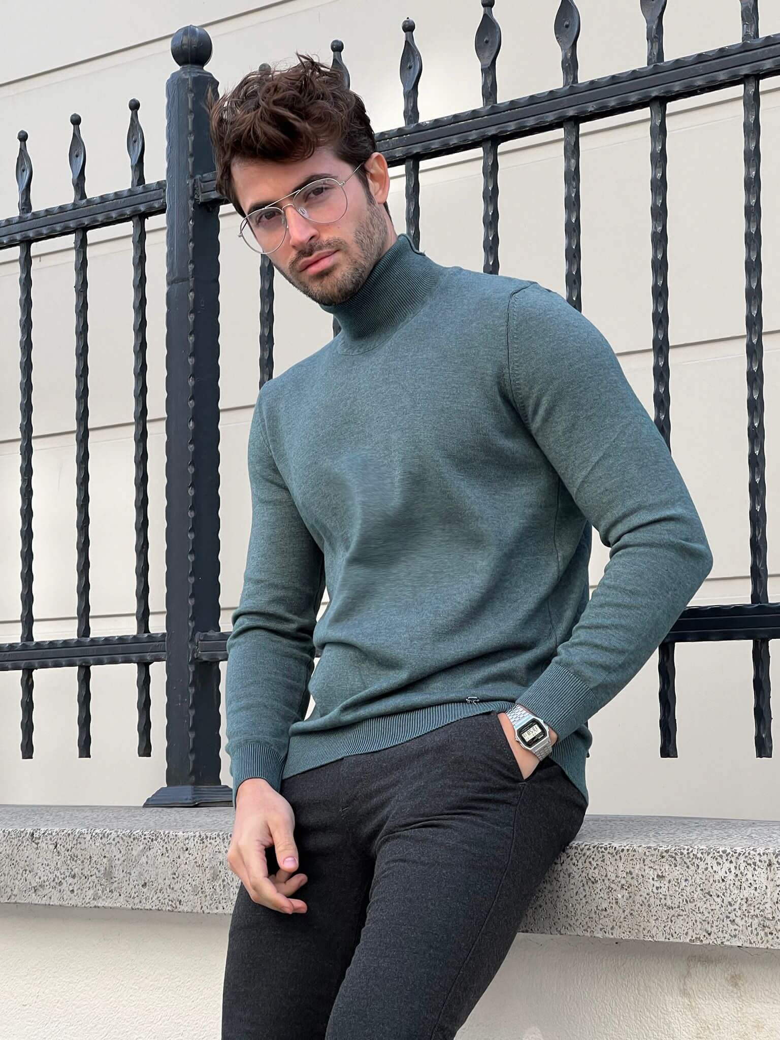 Mint Green Turtleneck – HolloMen