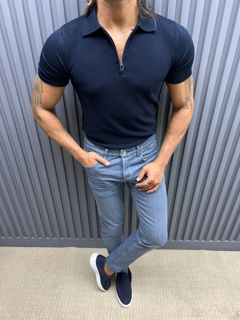 Navy blue t shirt mens best sale