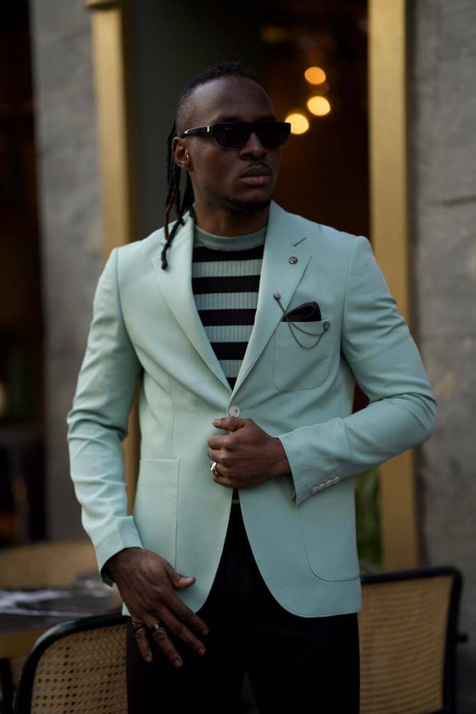 Mint Blazer Jacket by HolloMen: Stylish & Classy Elegance