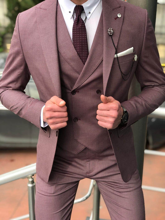 ROYAL CLARET RED SLIM FIT SUIT - Hollo Men