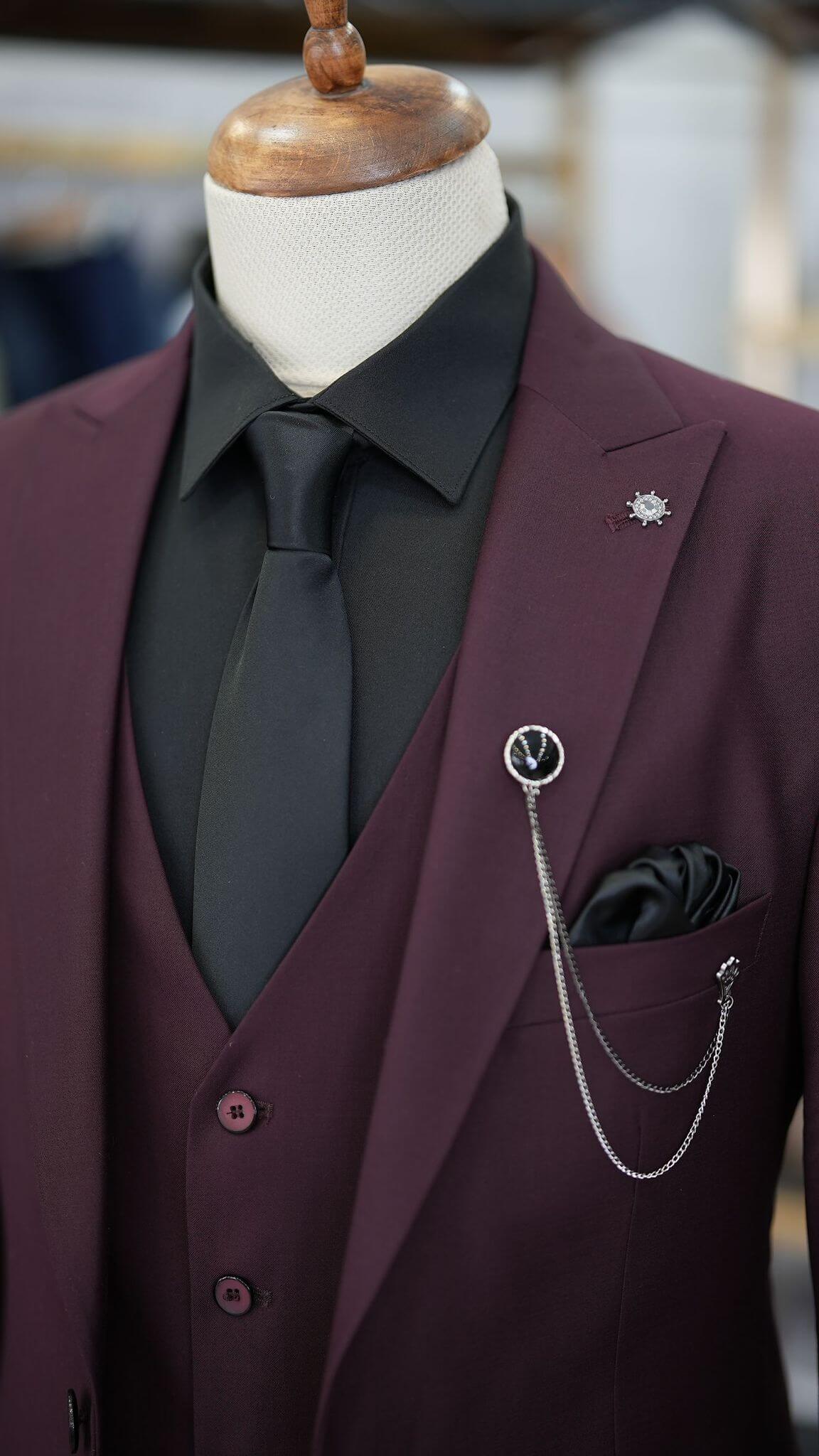 Maroon slim 2024 fit blazer