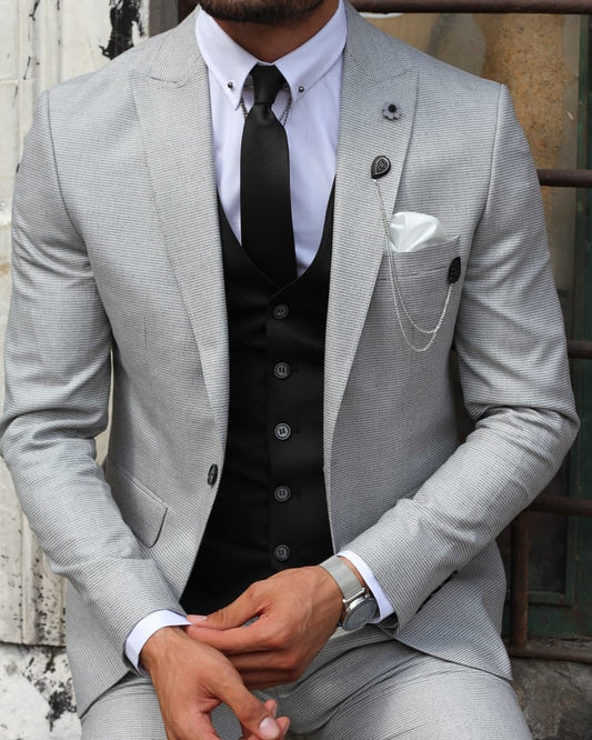 SLIM FIT GREY SUIT - Hollo Men