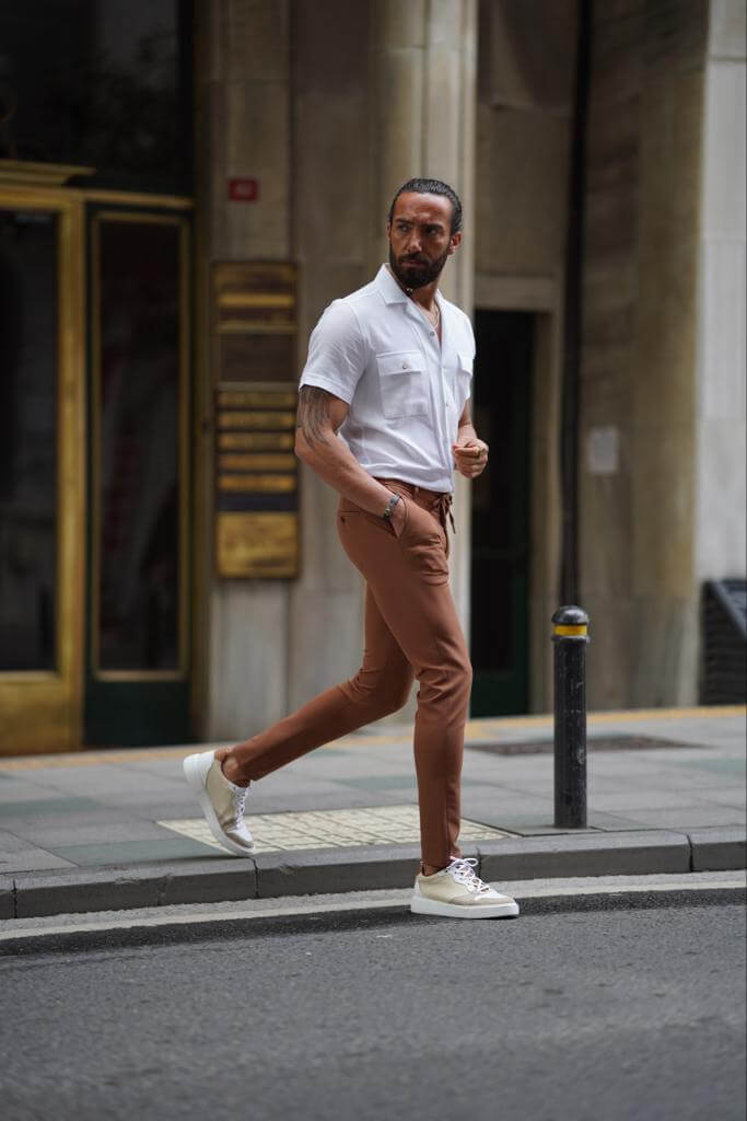 Men's Linen Blend Casual Ultra Comfortable White Pants Sizes S-2X