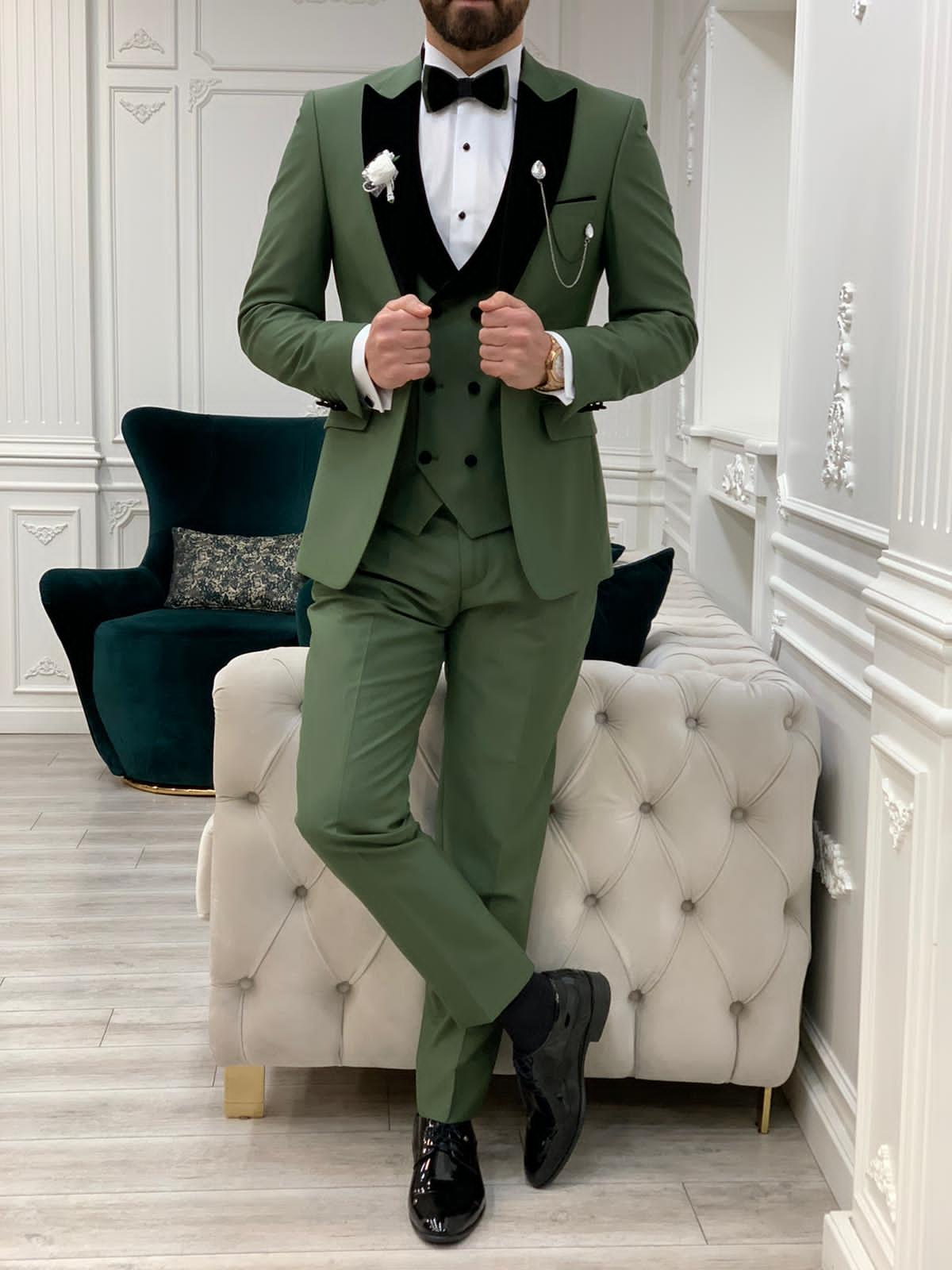 Green prom clearance dress and tux